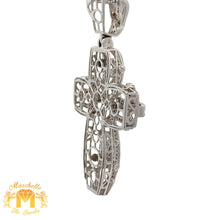 Load image into Gallery viewer, 3ct diamonds 14k white gold Cross Pendant