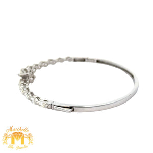 3.16ct diamonds 14k white gold Fancy Bangle Bracelet