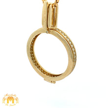 Load image into Gallery viewer, 14k Gold Coin Holder Diamond Pendant with Round Diamonds (choose your color)