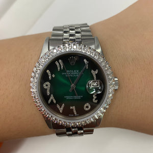 36mm Rolex Diamond Watch with Stainless Steel Jubilee Bracelet