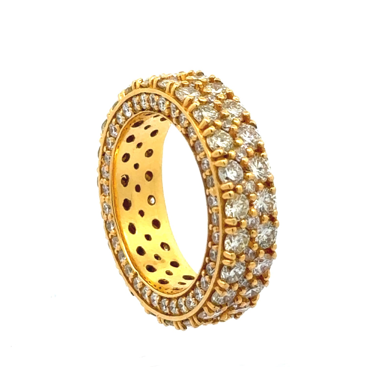 14k Yellow Gold and Diamond Eternity Wedding Band with Round Diamonds