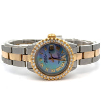 Load image into Gallery viewer, 4 piece deal: 26mm Rolex Watch with Two-Tone Oyster Bracelet + Gold and Diamond 3 Hearts Bracelet + Complimentary Earrings+ Gift from MTJ