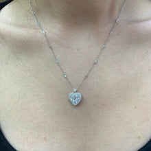 Load image into Gallery viewer, 14k White Gold and Diamond Heart Shaped Necklace with Round Diamonds