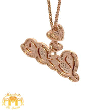 Load image into Gallery viewer, 4 piece deal: Gold and Diamond LOVE Pendant + Gold Franco Chain + Complimentary Earrings Set+ Gift from Marchello the Jeweler (choose your color)