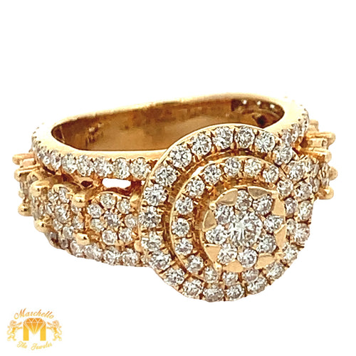 3.20ct diamonds 14k Yellow Gold Ring with Round Diamonds