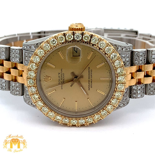 31mm Rolex Watch with Two-Tone Jubilee Diamond Bracelet (custom diamond bezel)