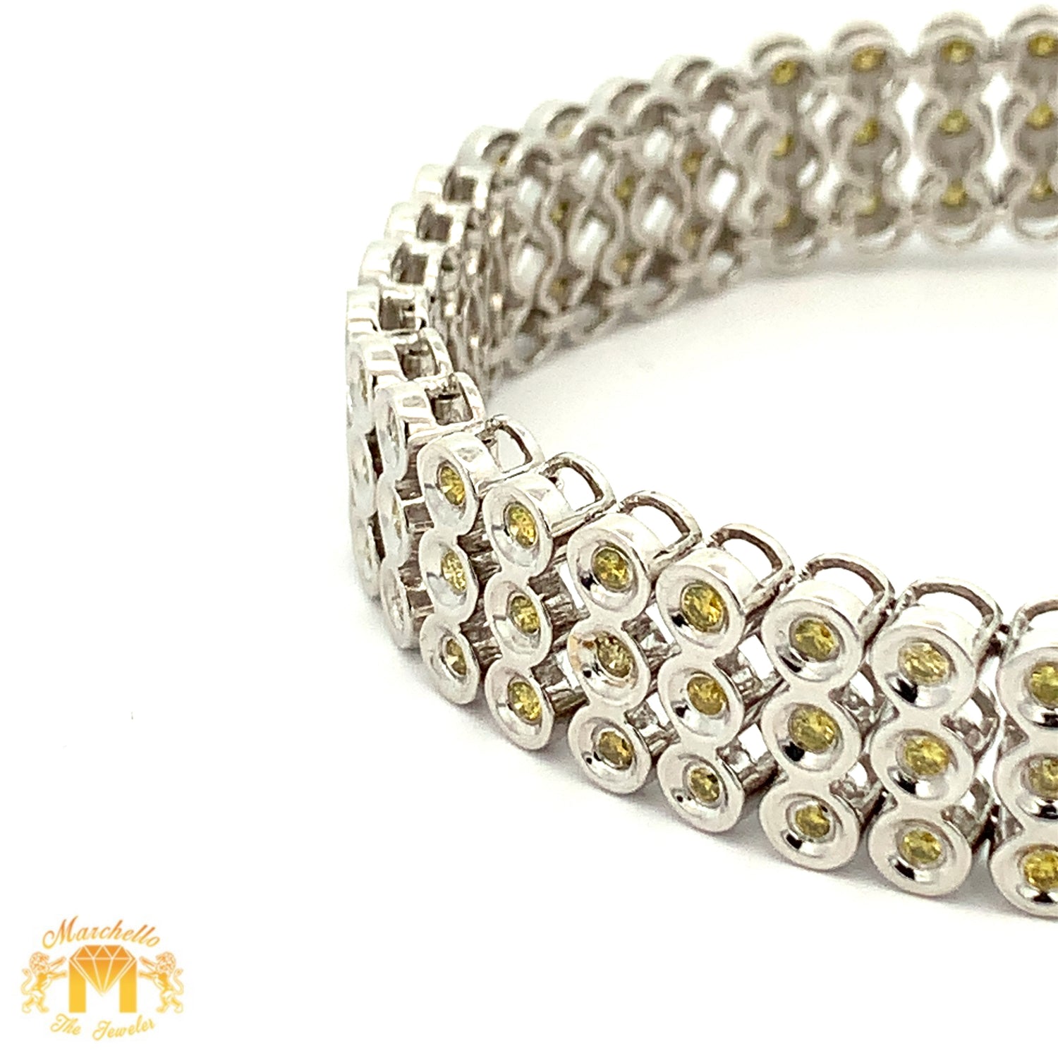 3ct diamonds 14k White Gold Bracelet with Round Diamonds
