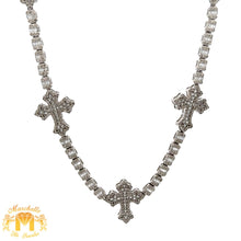 Load image into Gallery viewer, 5.38ct Diamond and Gold Cross Necklace with Round Diamonds (choose your color)