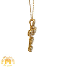 Load image into Gallery viewer, 18k yellow gold and diamond cross Pendant and Yellow Gold Chain