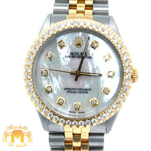 Load image into Gallery viewer, 34mm Rolex Diamond Watch with Two-Tone Jubilee Bracelet (Mother of Pearl (MOP) diamond dial)