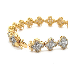 Load image into Gallery viewer, Gold and Diamond Flower Shaped Bracelet (choose your color)