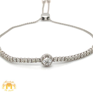 14k White Gold Tennis Ladies`Diamond Bracelet
