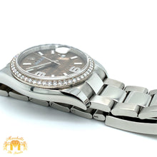 Load image into Gallery viewer, Full factory 36mm Diamond Rolex Watch with Stainless Steel Oyster Band