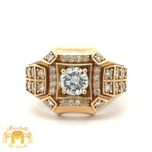 Load image into Gallery viewer, 14k Yellow Gold and Diamond Men`s Ring with Round Diamonds