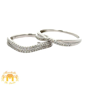 14k white gold and diamond 3-piece Ladies Ring Set