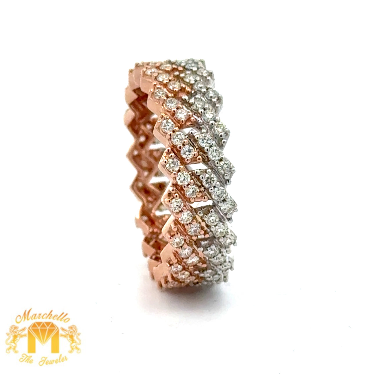 14k Two-Tone: Rose and White Gold and Diamond Eternity Band