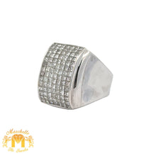 Load image into Gallery viewer, 4ct diamonds 14k white gold Men`s Ring with princess cut diamonds