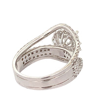 Load image into Gallery viewer, 18k White Gold Sun Flower Shaped Engagement Ring with Round Diamonds