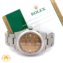 Load image into Gallery viewer, Full factory 36mm Rolex Watch with Stainless Steel Oyster Bracelet (Champagne dial with white hour markers)(Model number: 116000)