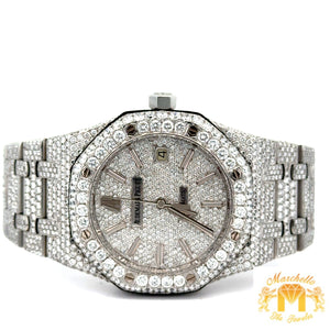 4 piece deal: 39mm Iced out Audemars Piguet AP Watch + 14k White Gold Solid and Diamond  Bracelet + Complimentary Earrings + Gift from MTJ