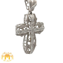 Load image into Gallery viewer, 3ct diamonds 14k white gold Cross Pendant