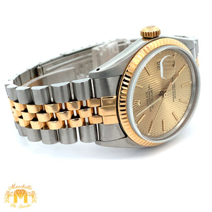 Full Factory 36mm Rolex Watch with Two-tone Jubilee Bracelet (tuxedo dial, quick set)(Rolex papers)