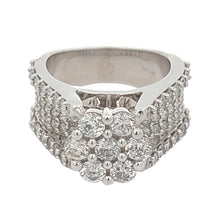 Load image into Gallery viewer, 3ct diamonds 14k White Gold Flower Shaped Ring with Round Diamonds