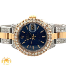 Load image into Gallery viewer, 26mm Ladies`Rolex Watch with Two-Tone Oyster Diamond Bracelet (diamond bezel, royal blue dial)