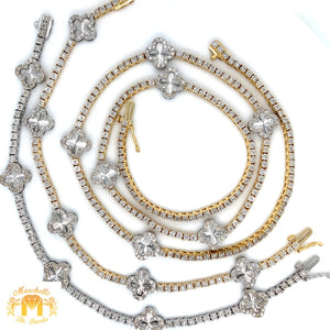 Tennis Chain and Bracelet Set, Round Diamonds
