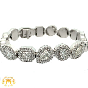 22ct diamonds 14k White Gold Ladies`Diamond Bracelet with Combination of Fancy Shapes