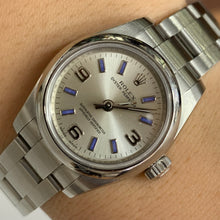 Load image into Gallery viewer, 26mm Ladies`Rolex Watch with Stainless Steel Oyster Bracelet(silver dial with blue hour markers)