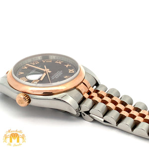 Full factory 36mm Rolex Watch with Two-Tone Jubilee Bracelet (Mother of pearl (MOP) dial with Roman numerals)