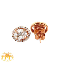 Load image into Gallery viewer, VVS/vs high clarity of diamonds set in a 18k gold Oval shape Earrings (choose your color)