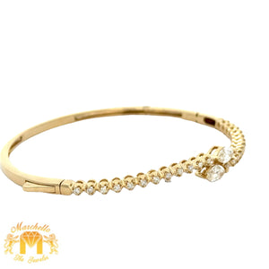 14k yellow gold and diamond Fancy Bangle Bracelet