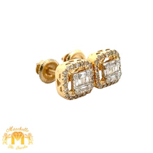 Load image into Gallery viewer, 3 piece deal: Yellow Gold and Diamond Earrings + Free pair of smaller Diamond Earrings + Gift from MTJ (MOTHER`S DAY SPECIAL)