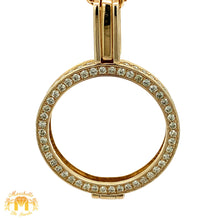 Load image into Gallery viewer, 14k Gold Coin Holder Diamond Pendant with Round Diamonds (choose your color)