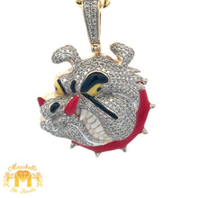 Load image into Gallery viewer, 14k Yellow Gold and Diamond Bulldog Pendant with Round Diamonds