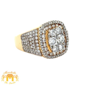 3.90ct diamonds 14k Yellow Gold Men`s Ring with Round Diamonds