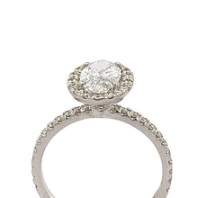 Load image into Gallery viewer, 18k White Gold and Diamond Oval Engagement Ring with Oval and Round diamonds