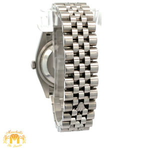 36mm Rolex Watch with Stainless Steel Jubilee Bracelet (silver dial, engraved model)
