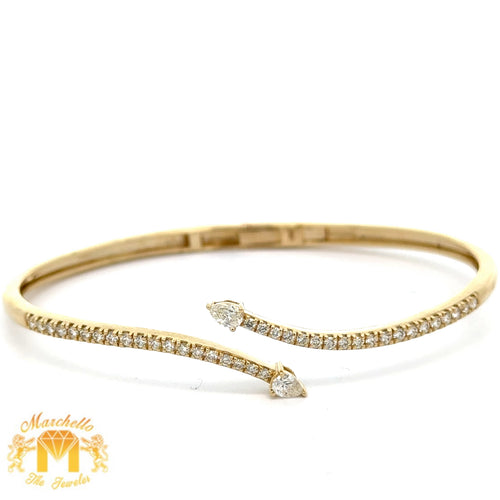 14k yellow gold and diamond Fancy Bangle Bracelet