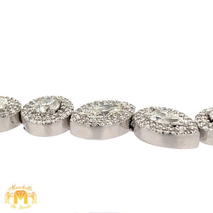22ct diamonds 14k White Gold Ladies`Diamond Bracelet with Combination of Fancy Shapes