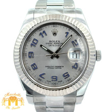 Load image into Gallery viewer, 41mm Rolex Watch with Stainless Steel Oyster Bracelet (silver Arabic dial, fluted bezel) (Model number: 116334)