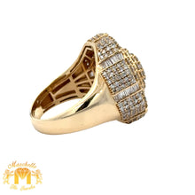 Load image into Gallery viewer, 3.95ct diamonds 14k Yellow Gold Men`s Ring with Baguette Diamonds