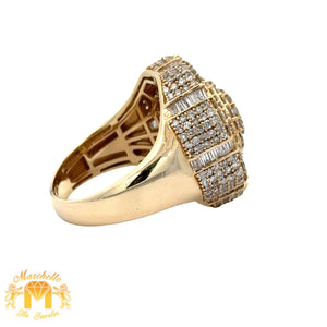 3.95ct diamonds 14k Yellow Gold Men`s Ring with Baguette Diamonds