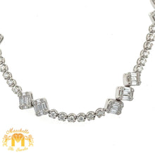 Load image into Gallery viewer, VVS/vs high clarity &amp; E/F in color diamonds set in a 18k White Gold Fancy Tennis Bracelet