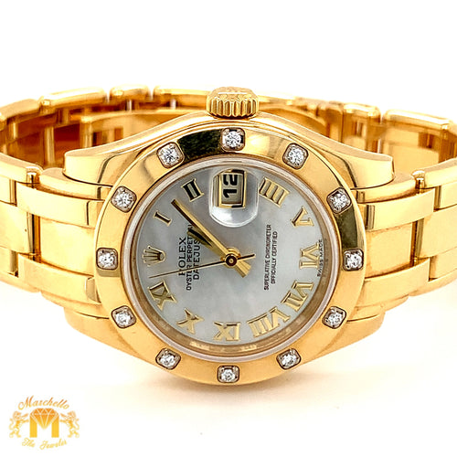 Rolex Datejust Ladies`Yellow Gold Diamond Watch (Mother of Pearl ( MOP ) dial)
