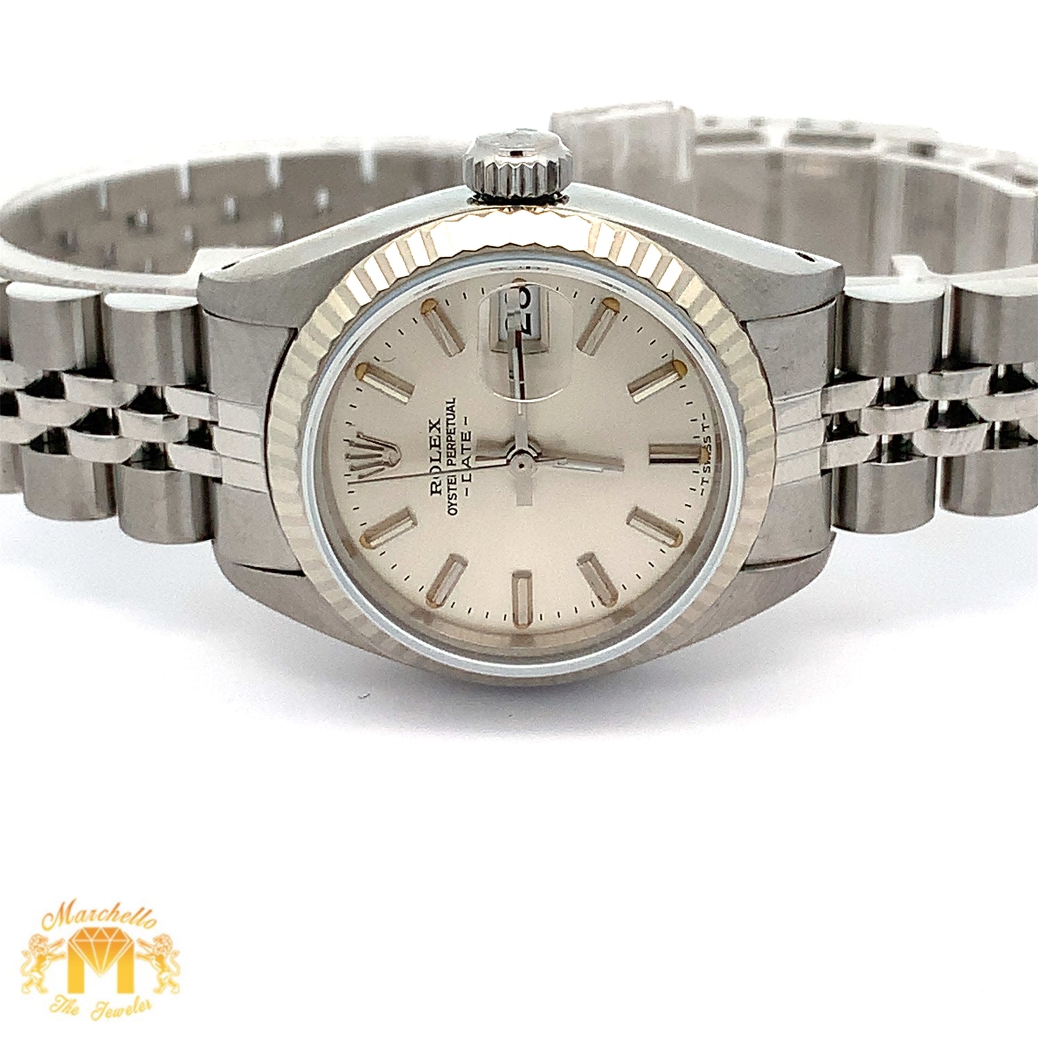 Factory 26mm Ladies`Rolex Watch with Stainless Steel Jubilee Bracelet (Rolex papers)