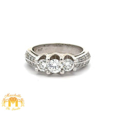 Load image into Gallery viewer, 14k White Gold and Diamond Wedding Band with Round Diamonds