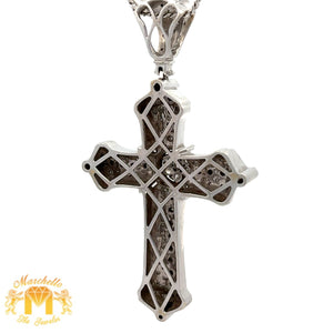 14k white gold and diamond Cross Pendant